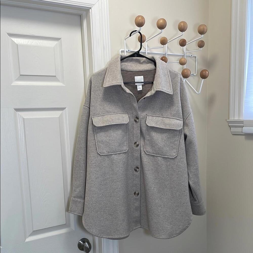 H&M - Classic Baggy Jacket - Cream Neutral - XXL